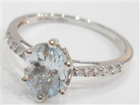 Anello Bliss Donna in Oro bianco Acquamarina 3128800-14 - 3128800-15